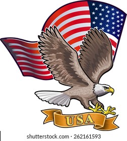 American eagle with USA flags
