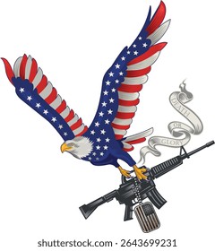 American eagle with USA flags
