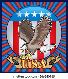 American eagle with USA flags