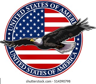 American eagle with USA flags