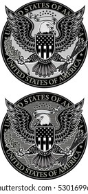 American eagle with USA flags