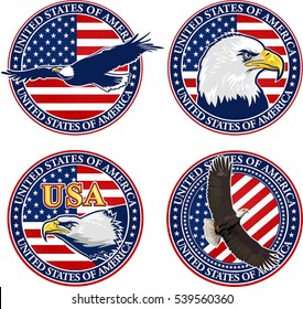 American eagle with USA flags