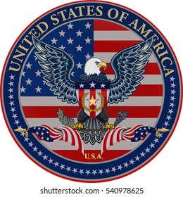 American eagle with USA flags

