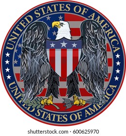 American eagle with USA flags