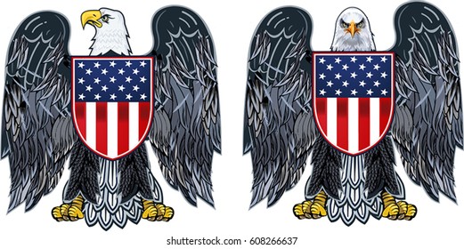 American eagle with USA flags