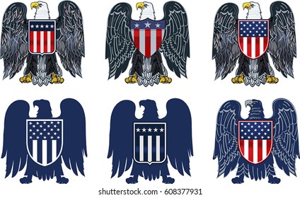 American eagle with USA flags