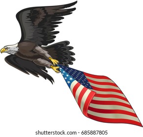 American eagle with USA flags