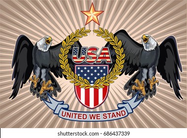 American eagle with USA flags
