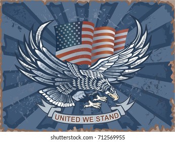 American Eagle Usa Flags Stock Vector (Royalty Free) 712569955 ...