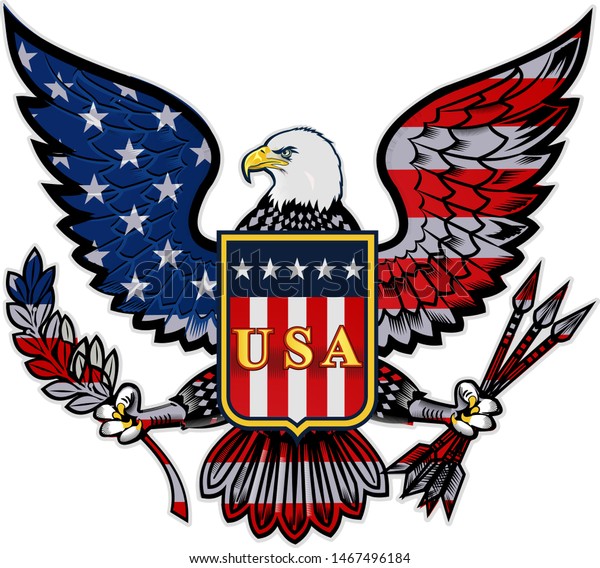 American Eagle Usa Flags Stock Vector (Royalty Free) 1467496184