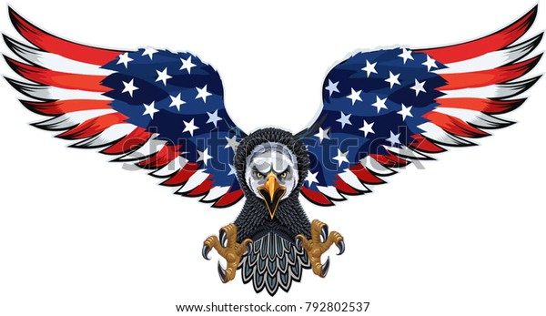 米国の国旗を持つアメリカのワシ のベクター画像素材 ロイヤリティフリー