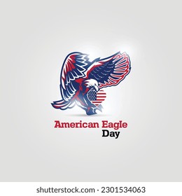 American eagle with USA flags. american eagle day vector illustration.