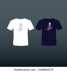 American eagle with USA flags t-shirt low poly illustration