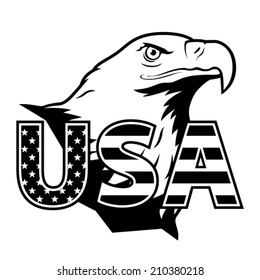 American eagle with USA stylized lettering. EPS 8, CMYK