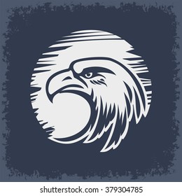 American eagle vector head dark background