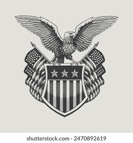 American Eagle Vintage Design Illustration