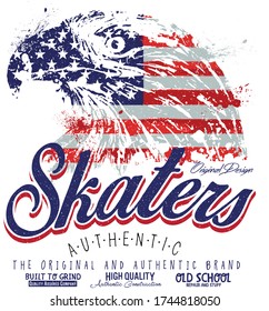 American eagles with skater quotes on the white background