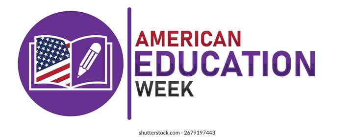 Semana de la Educación Americana. Fondo, cartel, postal, diseño de Anuncio. Ilustración vectorial