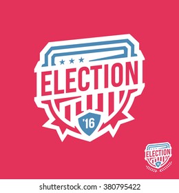 American election emblem badge logo with 2016 text