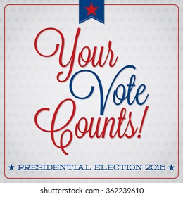 American election typographic card in vector format.