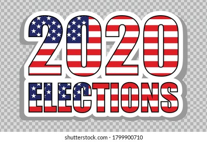 american elections vote vector illustration set. collection of badge patch stickers with democratic civil society slogans, stars and stripes flag elements. ready-made design for advertising printing