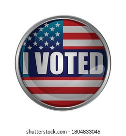 american elections vote vector illustration set. collection of badge patch stickers with democratic civil society slogans, stars and stripes flag elements. ready-made design for advertising printing