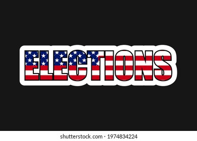 american elections vote vector illustration. collection of badge patch stickers with democratic civil society slogans, stars and stripes flag elements. ready-made design for advertising printing
