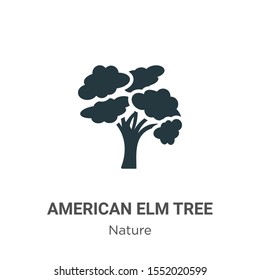 American elm tree vector icon on white background. Flat vector american elm tree icon symbol sign from modern nature collection for mobile concept and web apps design.