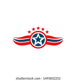 American emblem flag logo design template