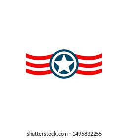 American emblem flag logo design template