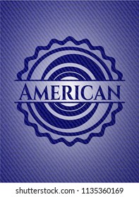 American emblem with jean background