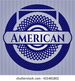 American emblem with jean background