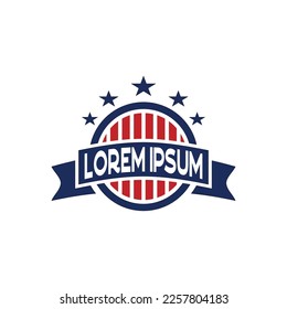 American emblem logo design template. editable and ready to use