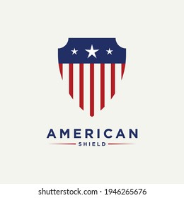 american emblem minimalist badge logo template vector illustration design. simple modern sport team, protection, defense logo concept