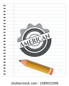 American emblem with pencil effect. Vector Illustration. Detailed.