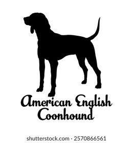 American English Coonhound. dog silhouette, dog breeds, logo, vector, silhouette,  animal, illustration, icon, sign, design, black, symbol, pet, love
