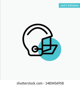 American, Equipment, Football, Helmet, Protective turquoise highlight circle point Vector icon