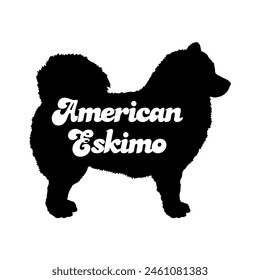 Un esquimal americano. Perro silueta perro razas logo perro monograma Vector