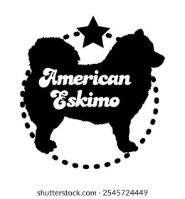 American Eskimo dog silhouette, dog, dog breeds,  vector, silhouette, logo design, animal, illustration, icon, sign, black, pet