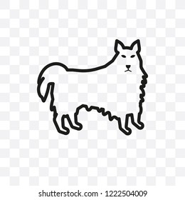 American Eskimo Dog dog vector linear icon isolated on transparent background, American Eskimo Dog dog transparency concept can be used for web and mobile