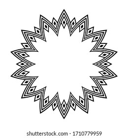 American ethnic indigenous round border frame set