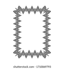 American ethnic indigenous square border frame set