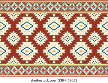 American ethnic native pattern.Traditional Navajo,Aztec,Apache,Southwest and Mexican style fabric pattern.Abstract vector motifs pattern.Design for fabric,clothing,blanket,carpet,woven,wrap,decoration