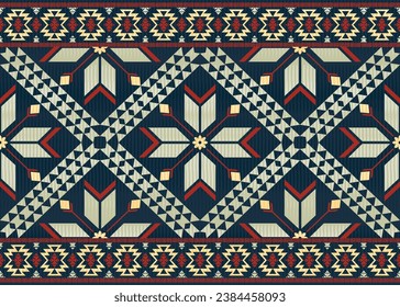 American ethnic native pattern.Traditional Navajo,Aztec,Apache,Southwest and Mexican style fabric pattern.Abstract vector motifs pattern.Design for fabric,clothing,blanket,carpet,woven,wrap,decoration