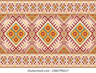 American ethnic native pattern.Traditional Navajo,Aztec,Apache,Southwest and Mexican style fabric pattern.Abstract vector motifs pattern.Design for fabric,clothing,blanket,carpet,woven,wrap,decoration
