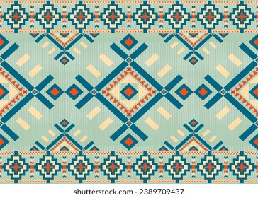 American ethnic native pattern.Traditional Navajo,Aztec,Apache,Southwest and Mexican style fabric pattern.Abstract vector motifs pattern.Design for fabric,clothing,blanket,carpet,woven,wrap,decoration