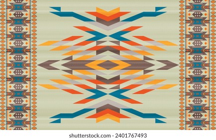 American ethnic native pattern.Traditional Navajo,Aztec,Apache,Southwest and Mexican style fabric pattern.Abstract vector motifs pattern.Design for fabric,clothing,blanket,carpet,woven,wrap,decoration