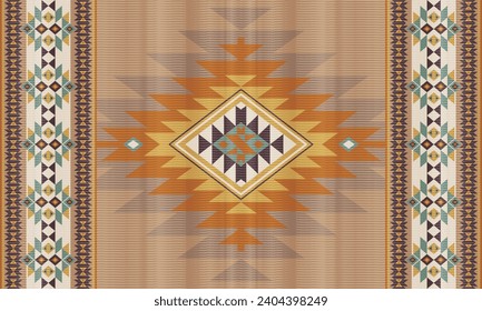 American ethnic native pattern.Traditional Navajo,Aztec,Apache,Southwest and Mexican style fabric pattern.Abstract vector motifs pattern.Design for fabric,clothing,blanket,carpet,woven,wrap,decoration