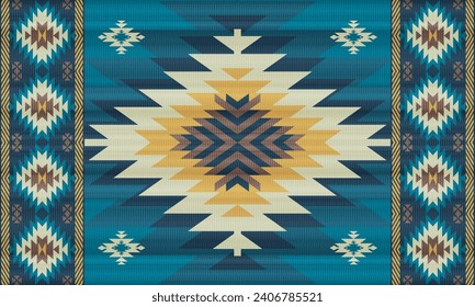 Patrón nativo étnico americano.Patrón tradicional Navajo, azteca, Apache, tejido de estilo suroeste y mexicano.Patrón abstracto de vectores.Diseño para tela, ropa, manta, alfombra, tejido, envoltura, decoración