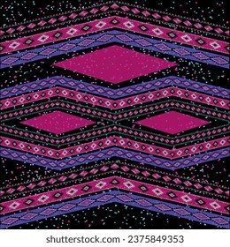 American ethnic pattern, South American Aztec, Hindu, with contrasting and vibrant colors, enhancing the geometries